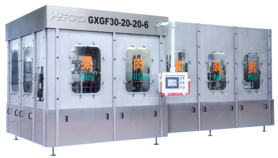 1 単位に付きペット ポリ塩化ビニール PP かガラス ビン 4 つのための無菌パルプ ジュースの充填機